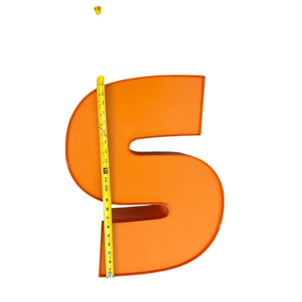 Commercial Channel Letter S Storefront Sign 22” SSC Lighted Orange